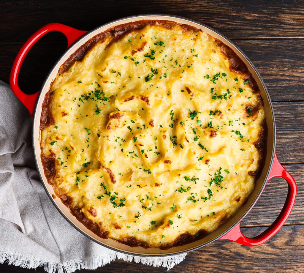 gardener's pie, root vegetable mash, shire food