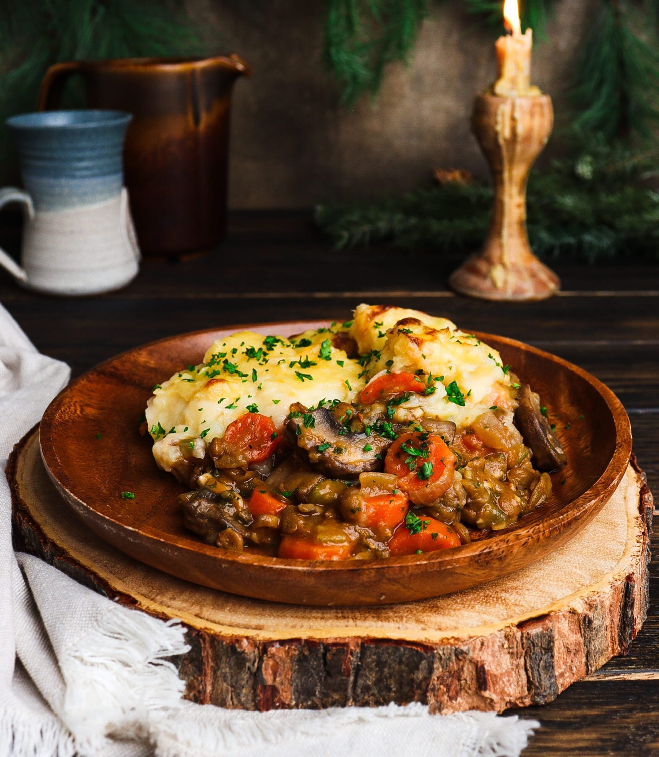 easy vegetarian shepherd's pie, gardener's pie, root vegetable mash, shire food