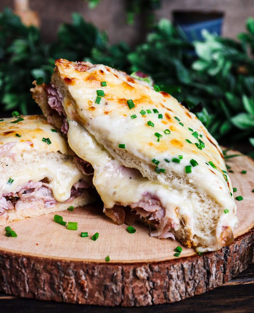 croque monsieur with apple shallot jam, cozy winter lunch