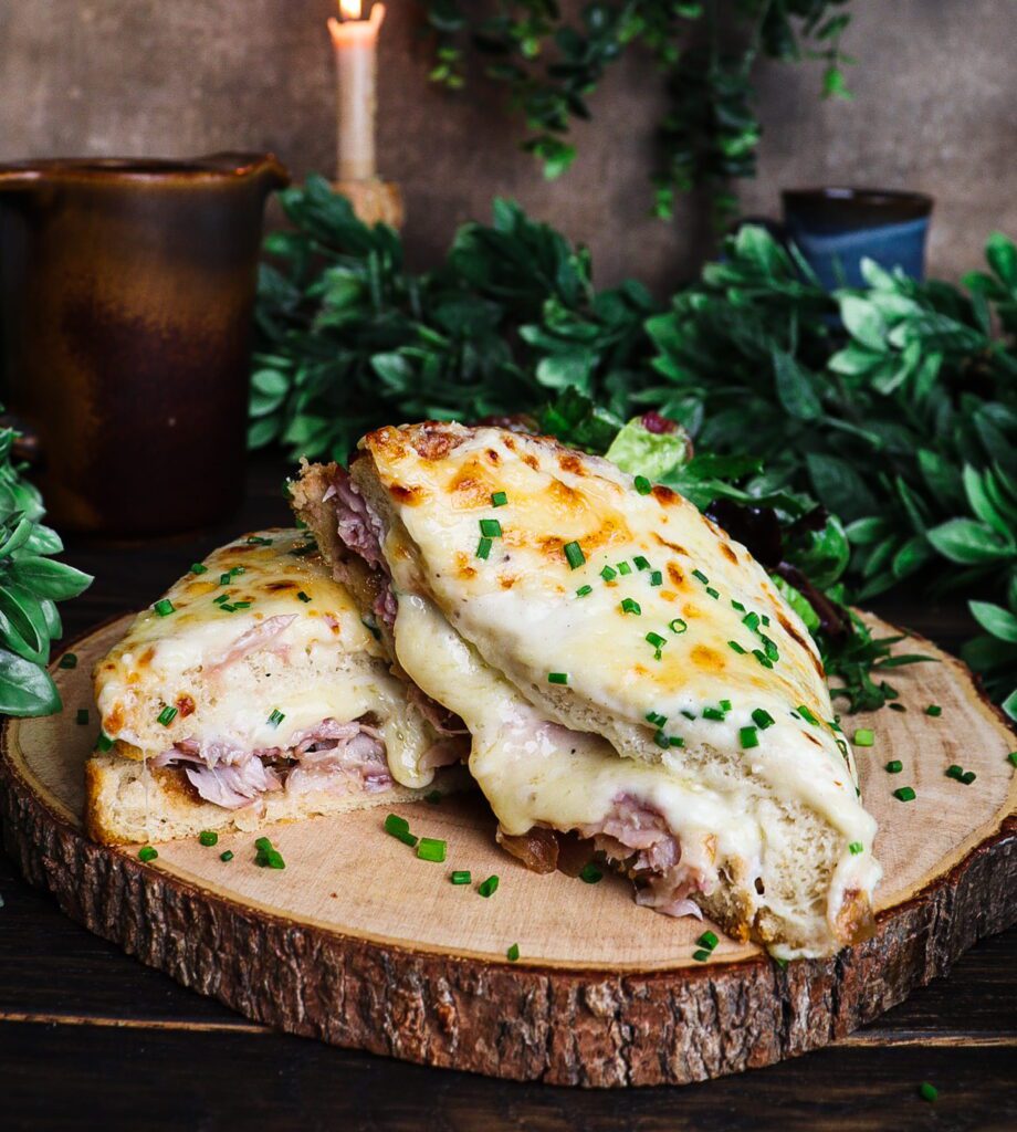 croque monsiuer recipe, apple shallot jam, cozy winter lunch