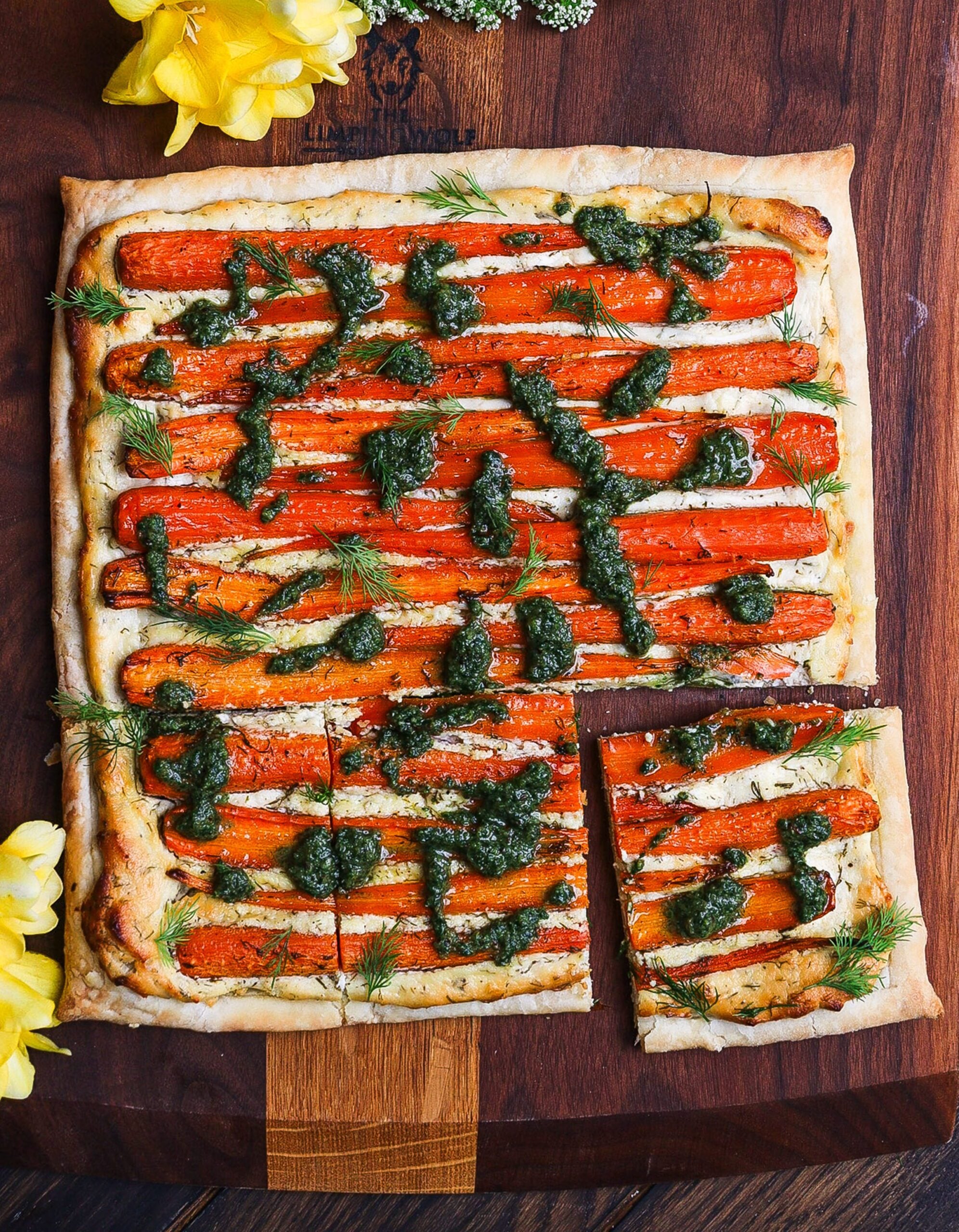 carrot and goat cheese tart with honey and dill, carrot goat cheese tart, princess bride recipes