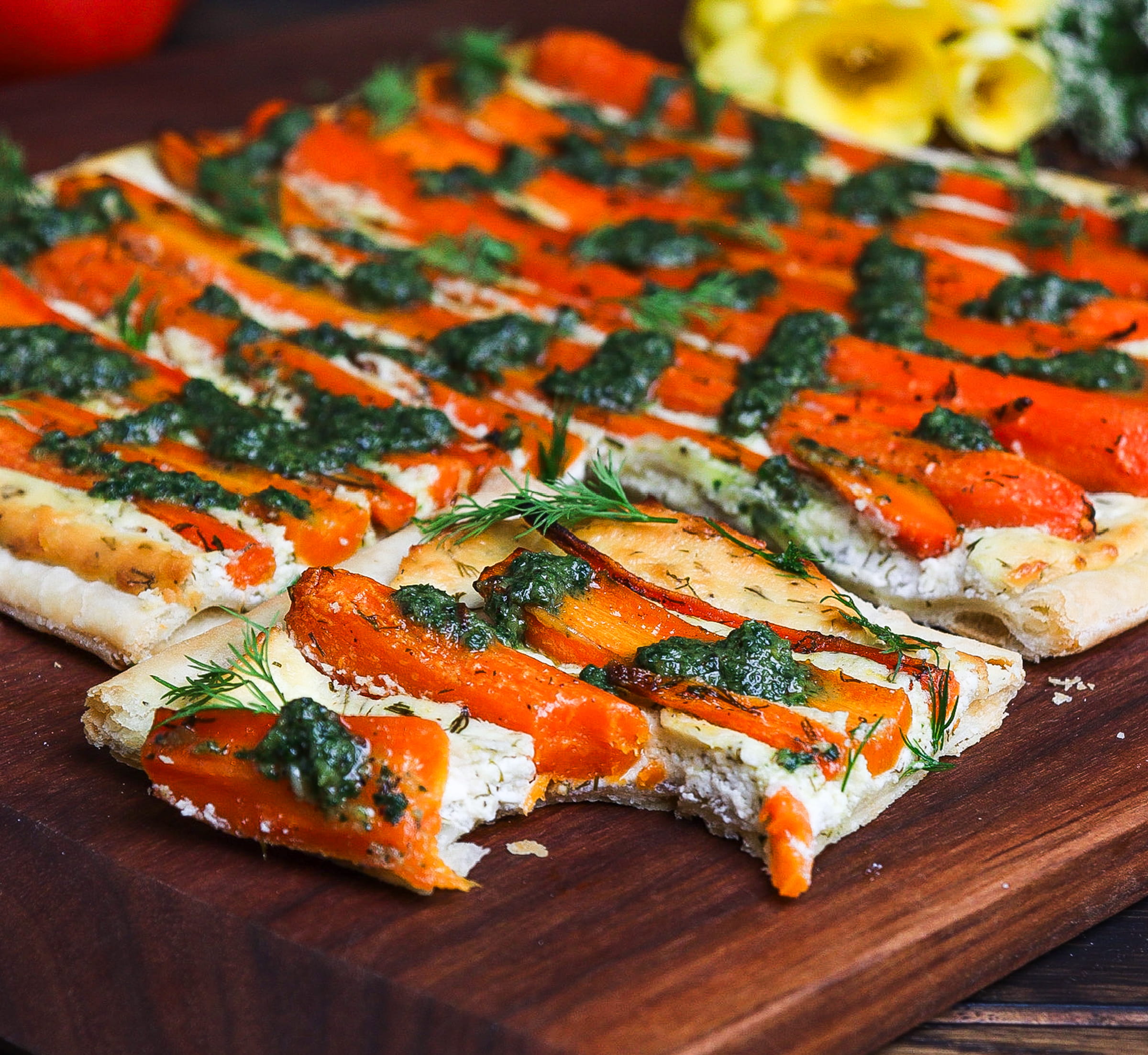 movie inspired recipes, carrot and goat cheese tart with honey and dill, princess bride recipes