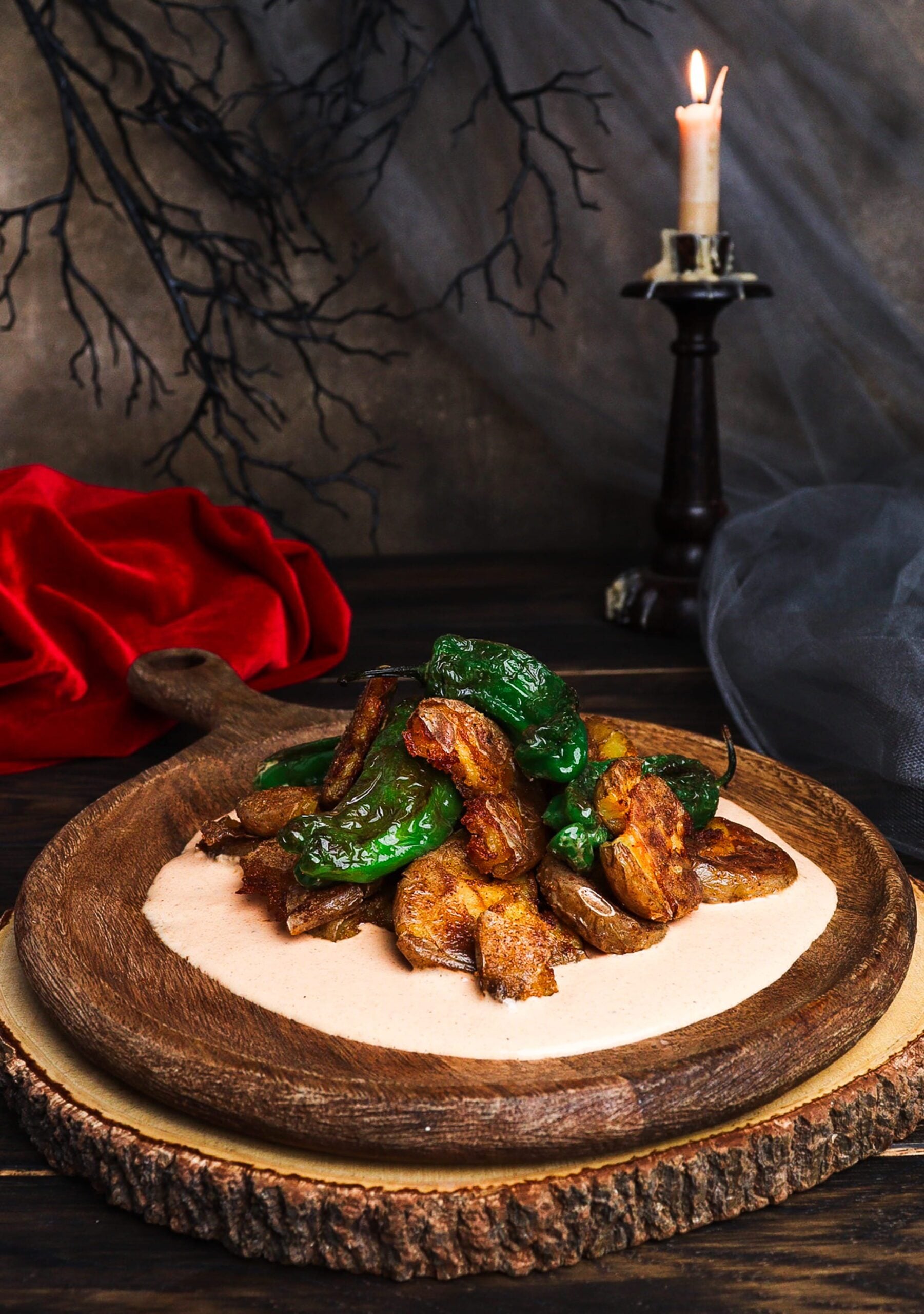 smashed potatoes with aioli, recipes with shishito peppers, princess bride recipes