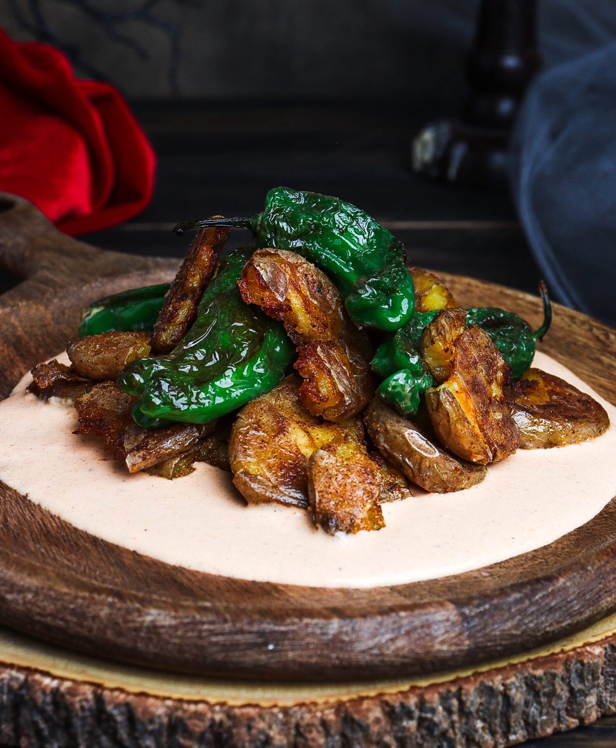 recipes with shishito peppers, spicy smashed potatoes, princess bride recipes