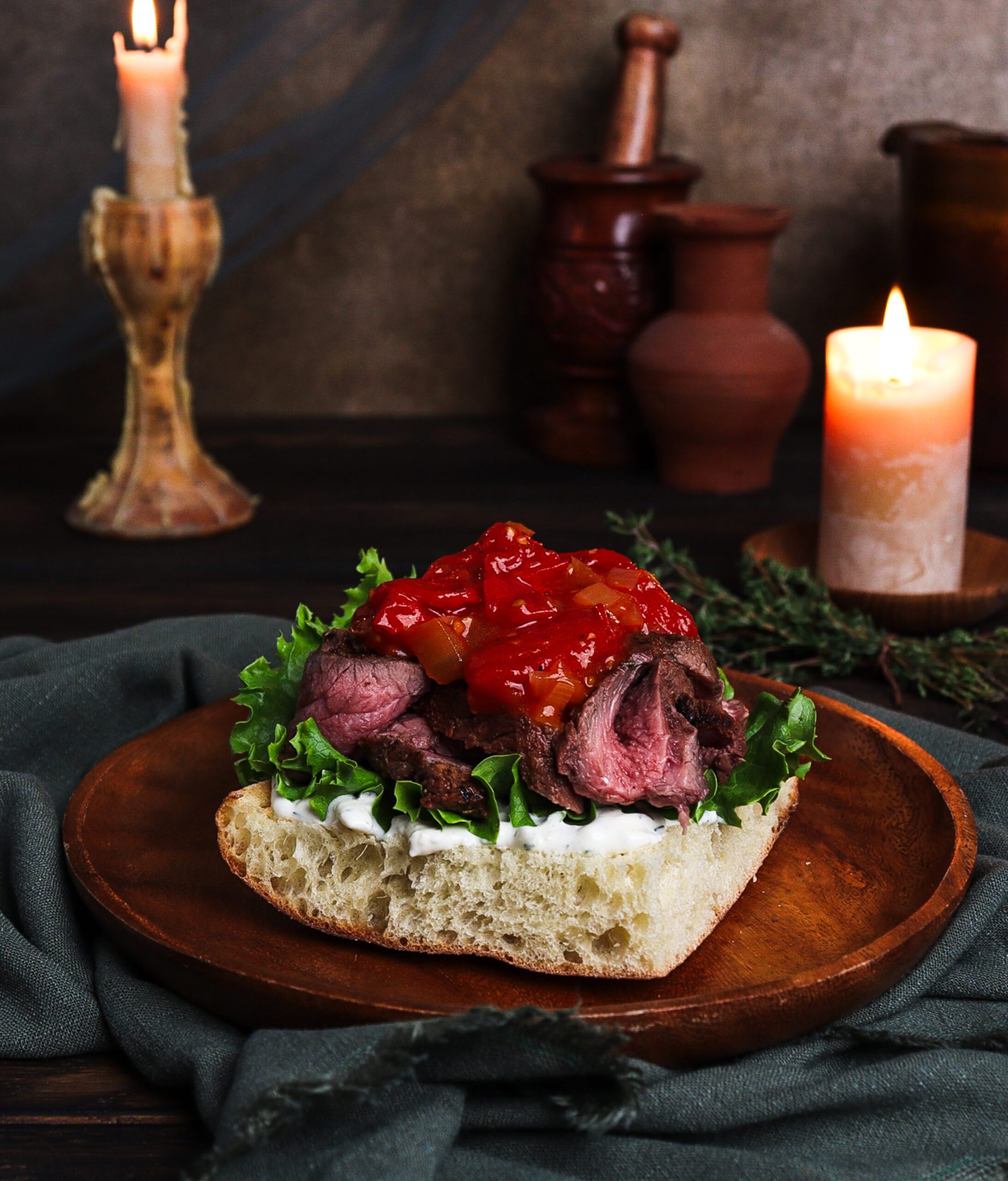 grilled lamb sandwich, cherry tomato jam, princess bride recipes
