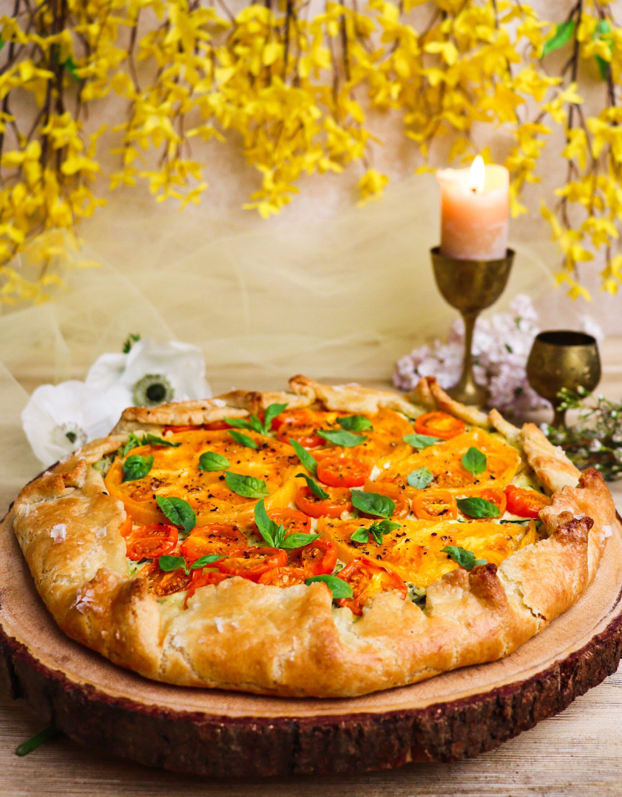 golden tomato zucchini galette, tomato galette recipe, middle earth recipes
