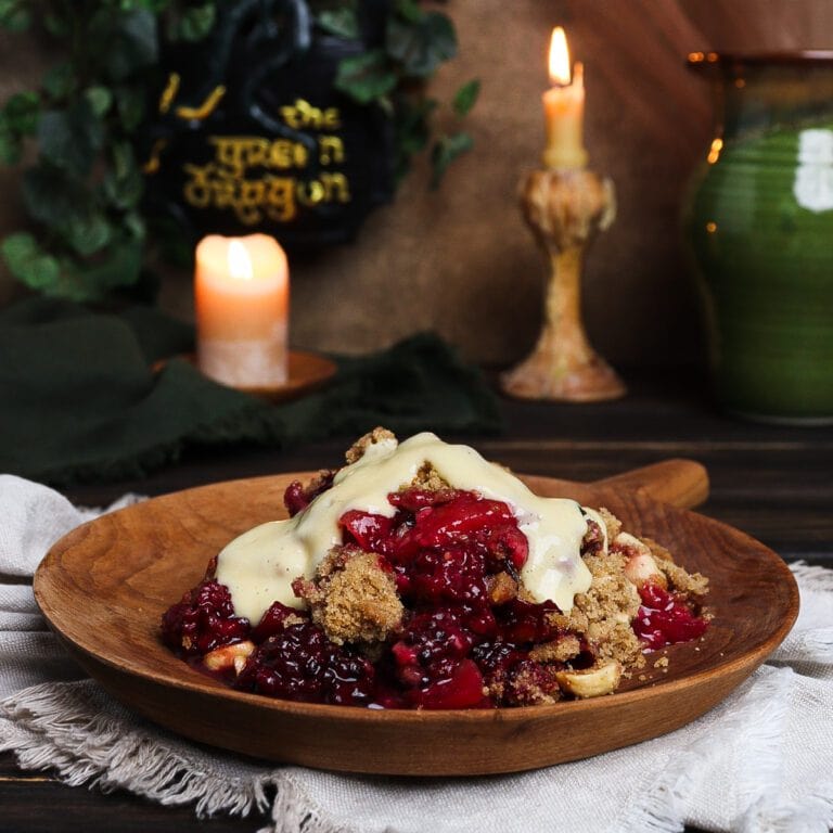 Hedgerow Crumble with Hazelnut Custard