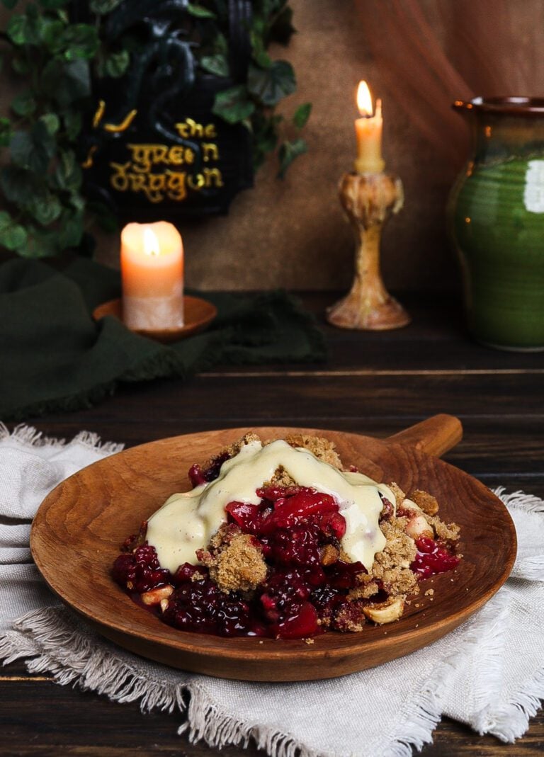Hedgerow Crumble with Hazelnut Custard