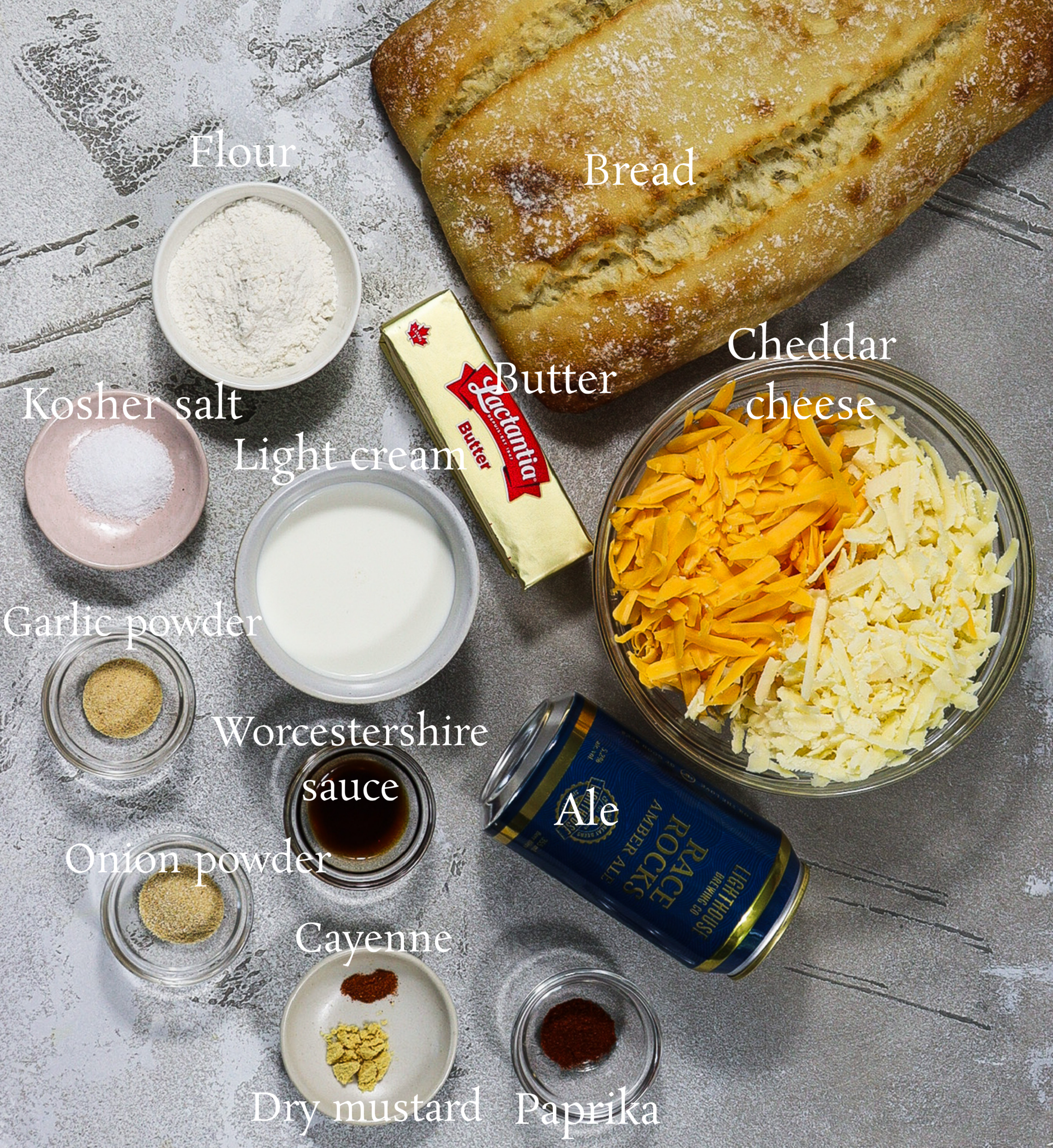 Welsh Rarebit dip Ingredients