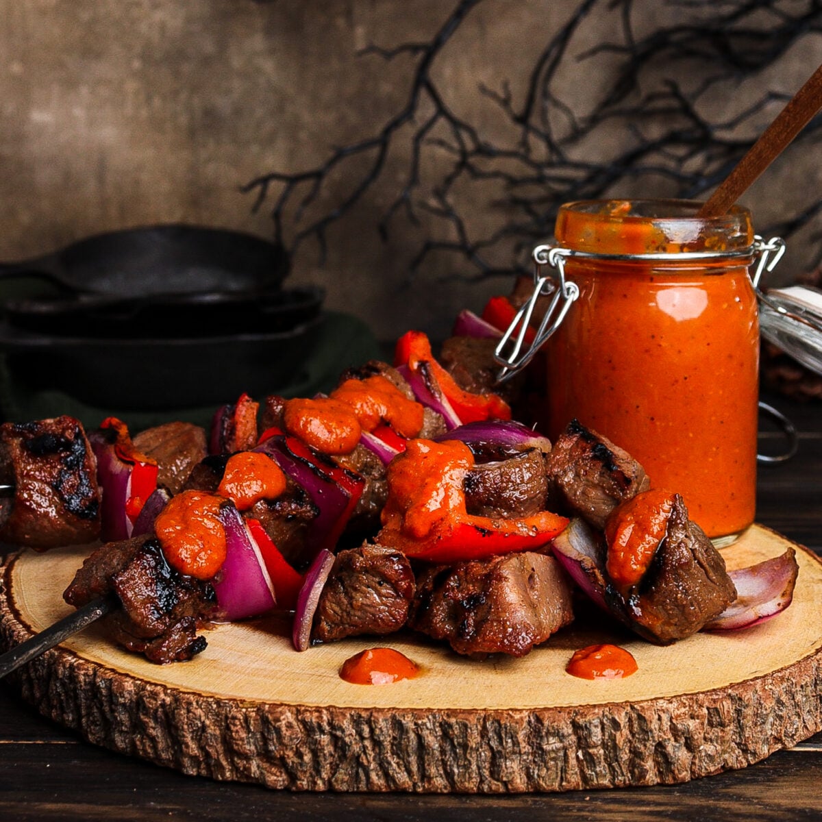 Sweet and Spicy Steak Kebabs