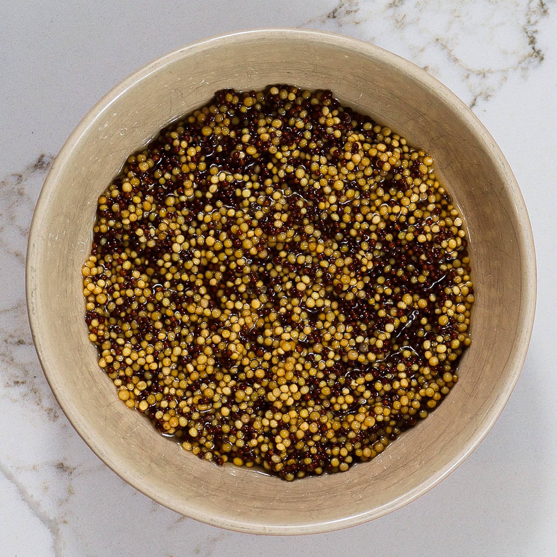 mustard seeds soaked in beer