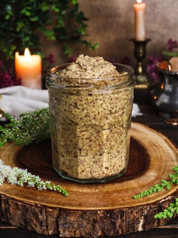 Jar of homemade pantry mustard