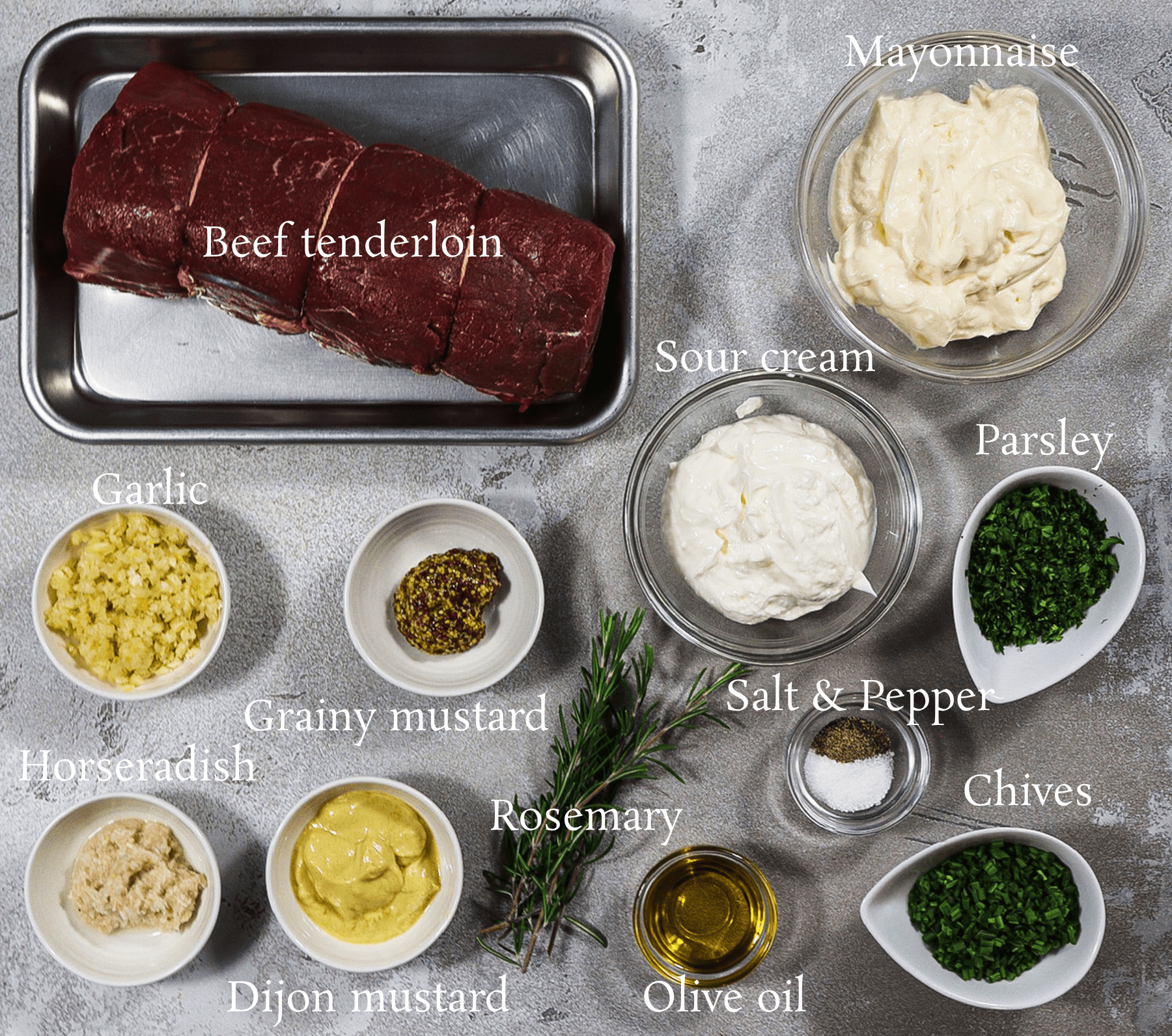 horseradish-crusted beef tenderloin ingredients 