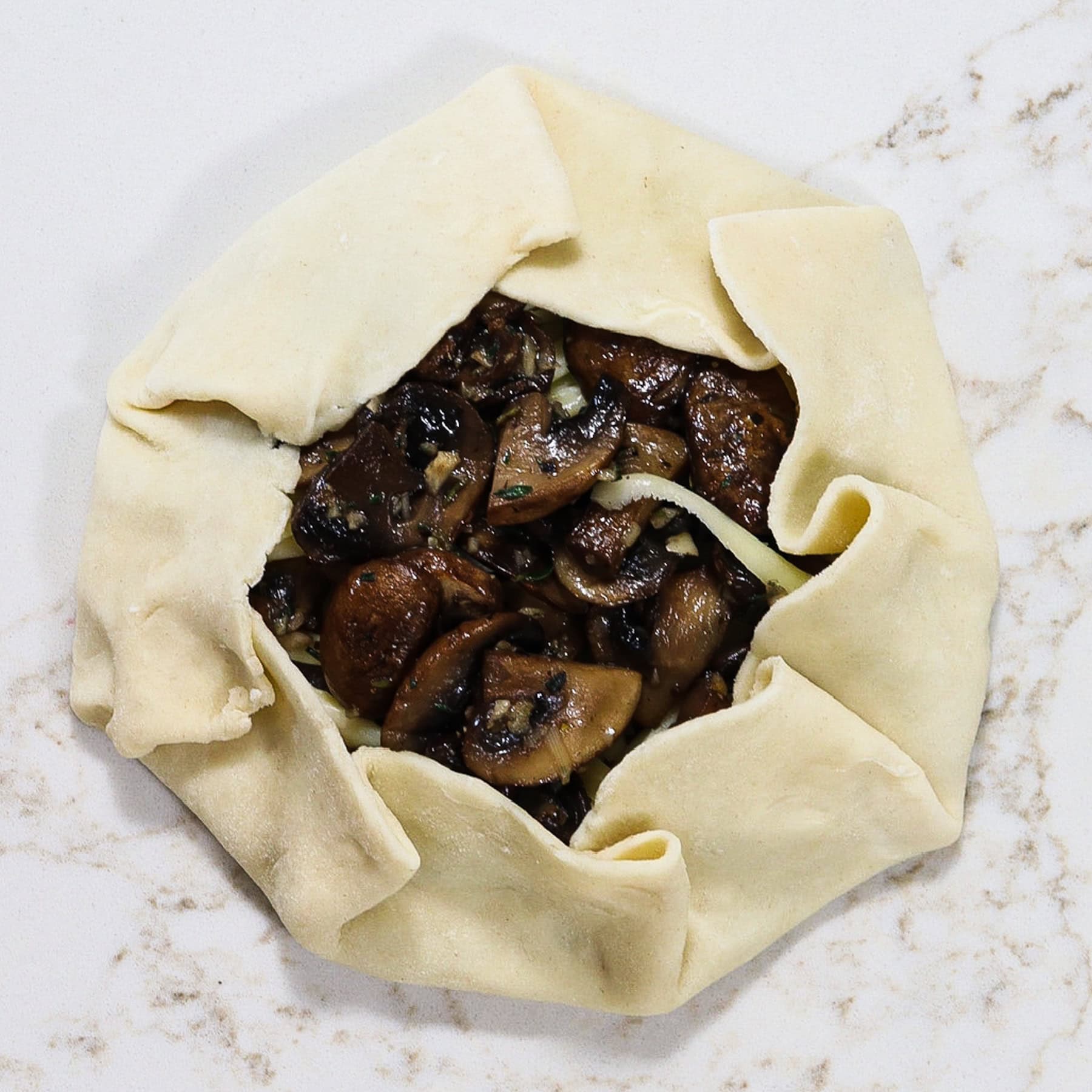 mushroom galette ready to bake