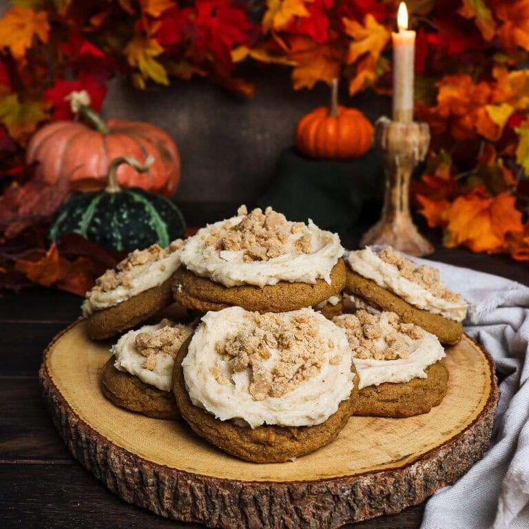 Chewy Pumpkin Cookies with Brown Butter Frosting