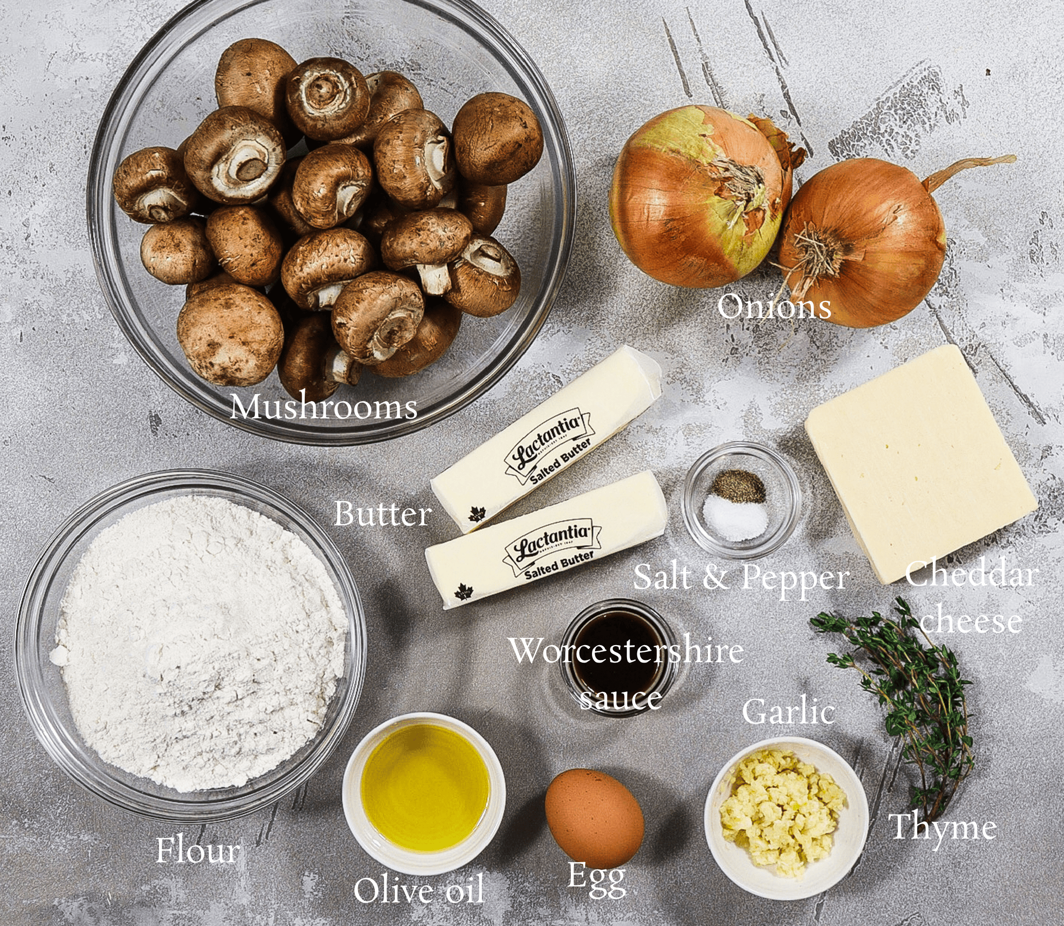 ingredients for mini mushroom galettes