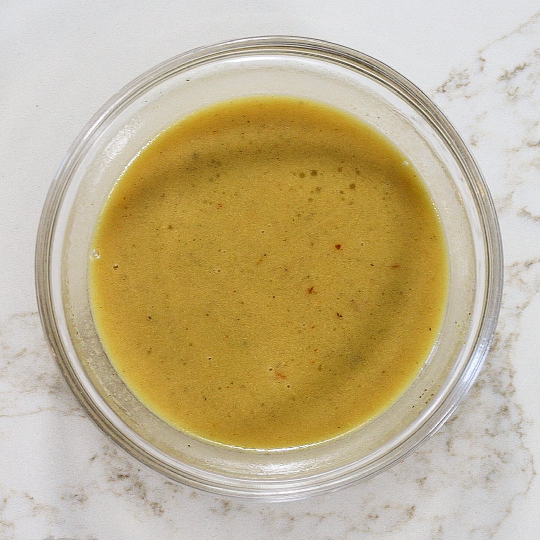sweet wine vinaigrette in a mixing bowl